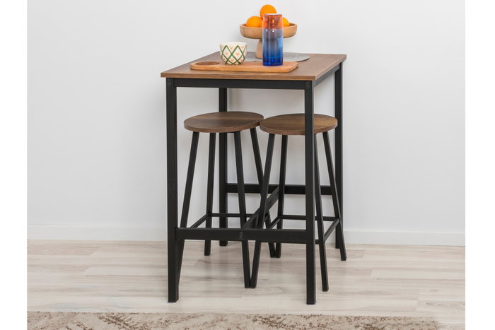 Hanah Home Barok Black Taburete de Aglomerado Color Negro